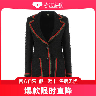 潮奢 Gucci 古驰 女士 bouclÃ© 黑色西装外套 711466ZAA0O