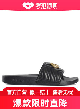 Gucci 黑色 GG MARMONT 凉拖 6037010R030