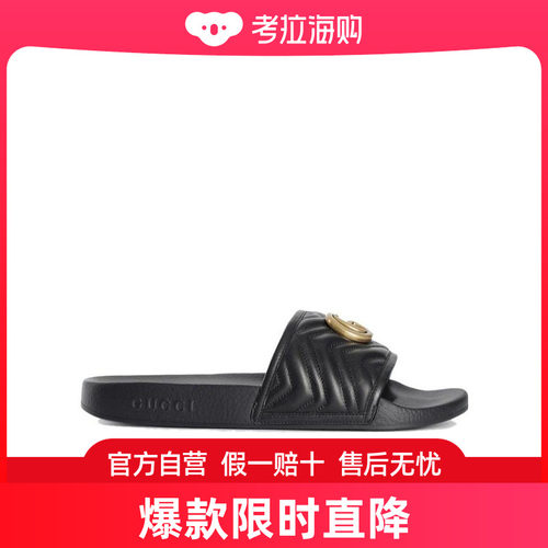 Gucci 黑色 GG MARMONT 凉拖 6037010R030