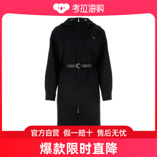 普拉达 Prada 女士 黑色羊毛混纺大衣 P629PKS22203H