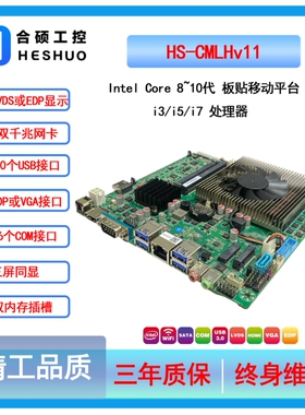 工业双网口酷睿i7 10875H/i5- 10300H 一体机板载CPU套装定制主板