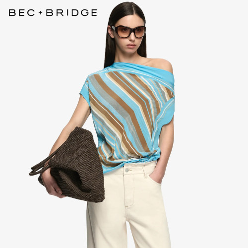 BECBRIDGE设计感条纹上衣