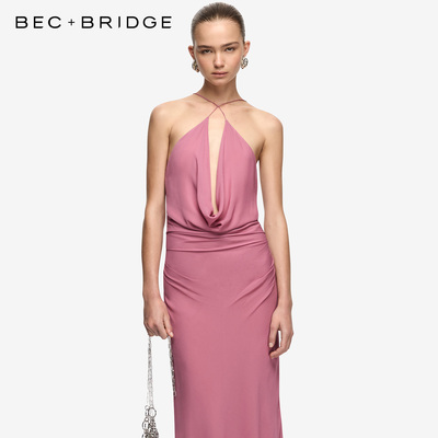 BECBRIDGE设计感挂脖长裙