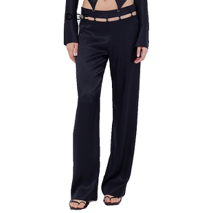 BECBRIDGE ALABAMA 腰部搭扣镂空设计款直筒长裤 W24-40482