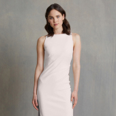 BECBRIDGE平肩褶皱显瘦连衣裙新款 女夏神仙小白裙