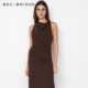 连衣裙H25 BECBRIDGE ANNETTA荡领露背交叉扭结褶皱收腰修身 13177