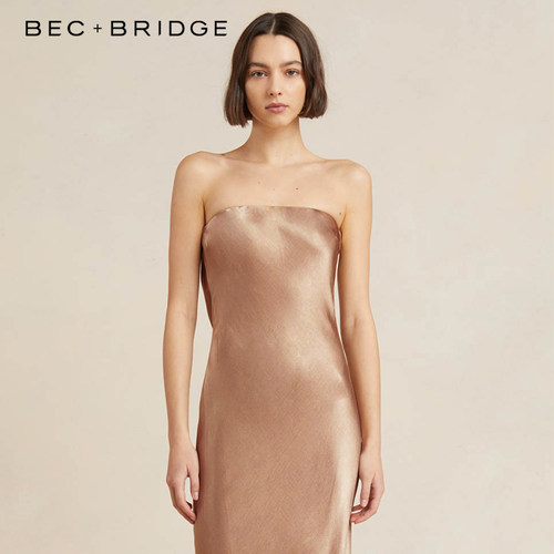 BECBRIDGE月亮舞抹胸无袖连衣裙