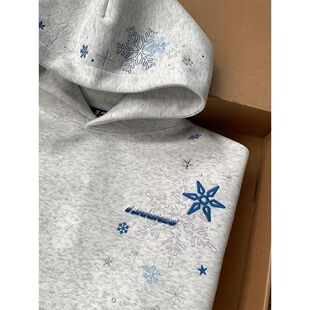 美式加绒加厚刺绣连帽卫衣男女款秋冬季2025新款帽衫薄款宽松上衣