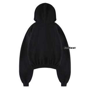 黑木出品原创字母VD光碟刺绣卫衣cleanfit小众黑色重磅连帽衫男女