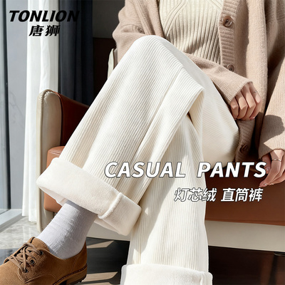 唐狮加绒裤子女2025新款秋冬季