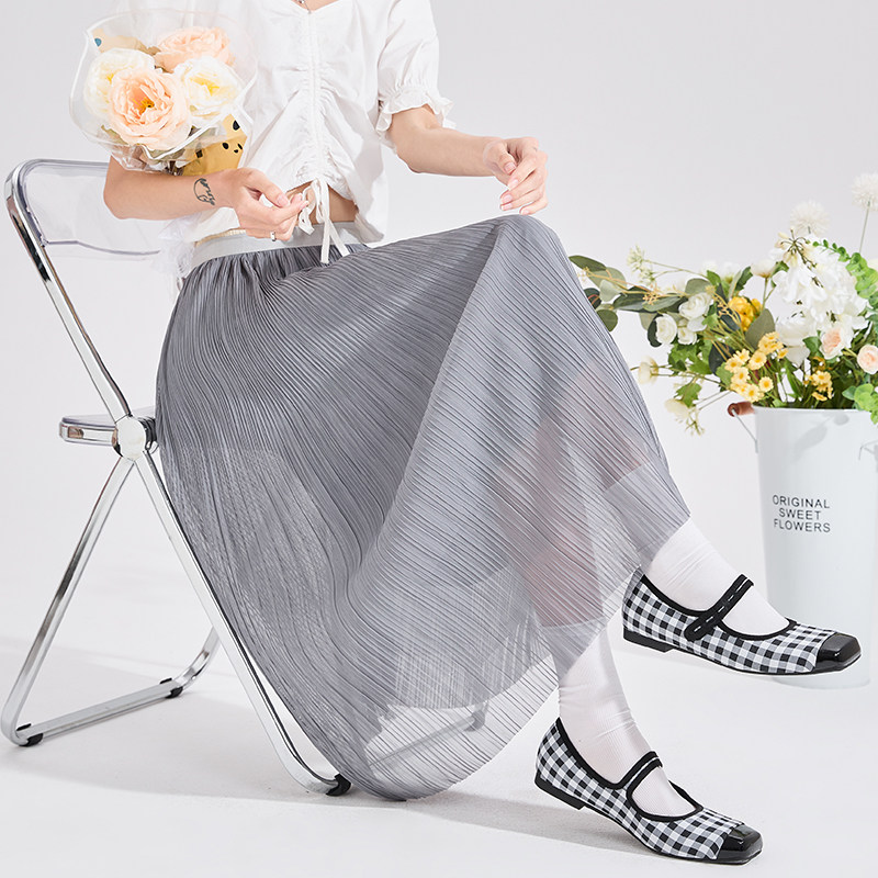 唐狮夏季净色细百褶半身裙女百褶中长裙百搭基础色气质甜美纱裙,女装/女士精品,半身裙,淘宝优惠券,粉丝福利购,淘宝优惠卷