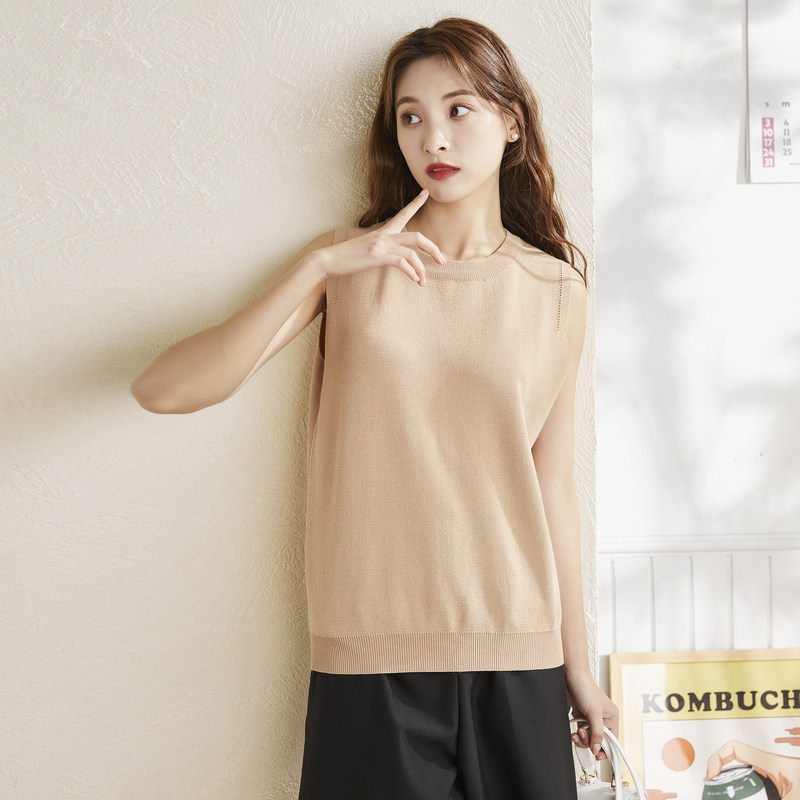 唐狮净色吊带背心夏装新款女无袖T恤外穿坎肩内搭休闲女上