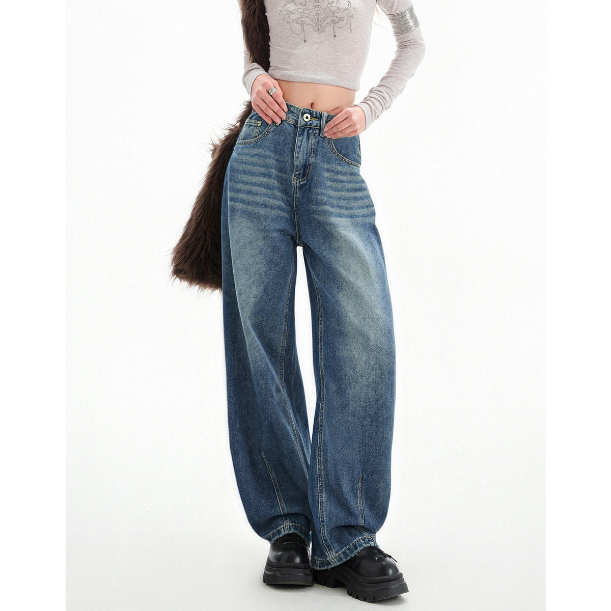 唐狮秋冬弯刀牛仔裤女时尚高级感小个子显瘦显高休闲长裤女潮TU,女装/女士精品,牛仔裤,淘宝优惠券,粉丝福利购,淘宝优惠卷