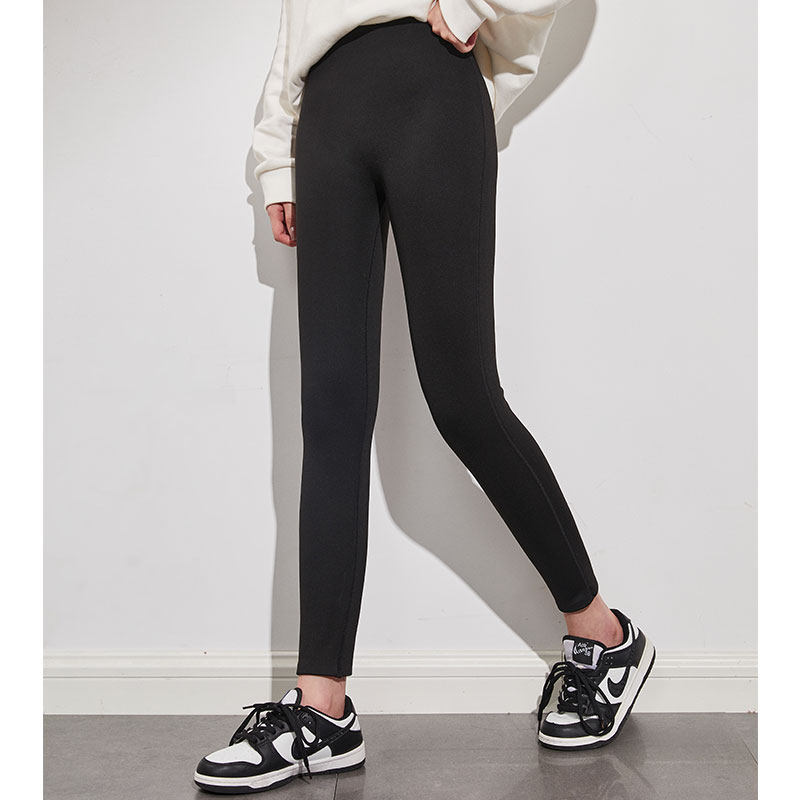 唐狮黑色紧身裤女秋冬外穿加绒打底裤魔术裤小黑裤子芭比裤鲨鱼裤