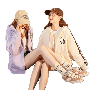 唐狮连帽开衫卫衣女款春秋季宽松简约设计感上衣外套休闲外套学生