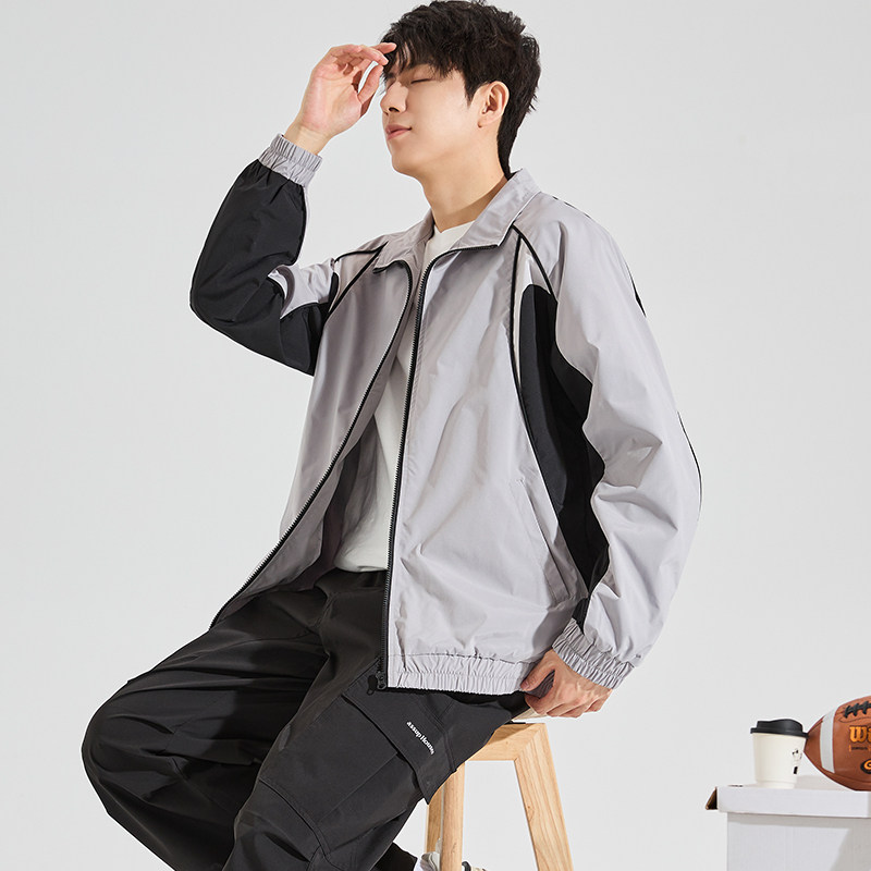 唐狮春秋季新款外套男立领拼接时尚学生男士外套休闲运动酷帅潮TD,男装,夹克,淘宝优惠券,粉丝福利购,淘宝优惠卷