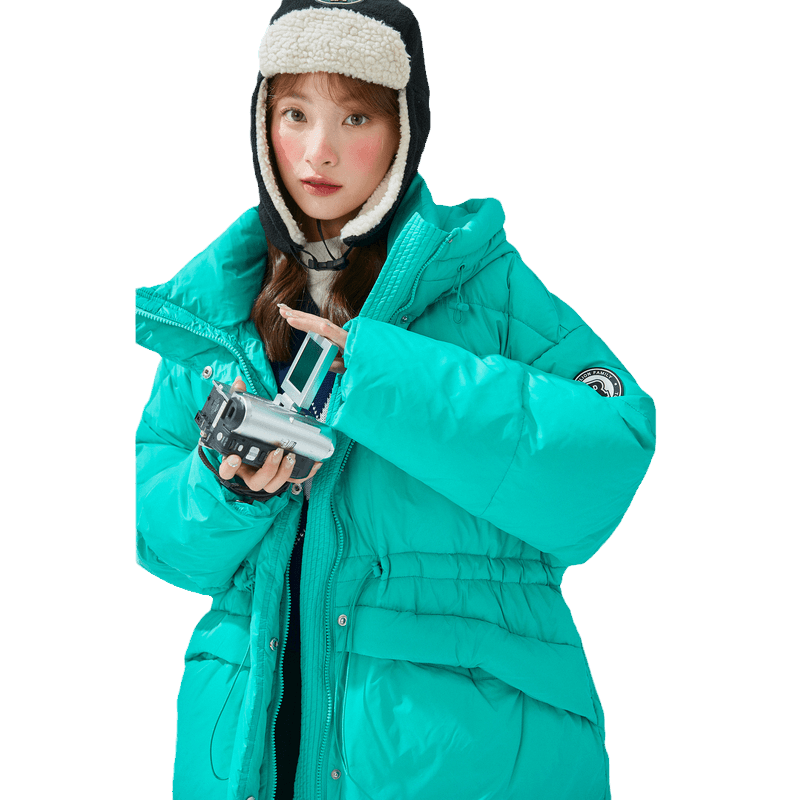 唐狮羽绒服中长款女冬季新款宽松保暖面包服厚羽绒服外套设计感潮