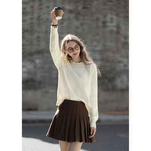 TMTA 半高领套头净色毛线衫 唐狮秋冬新款 女毛衣内搭打底针织衫