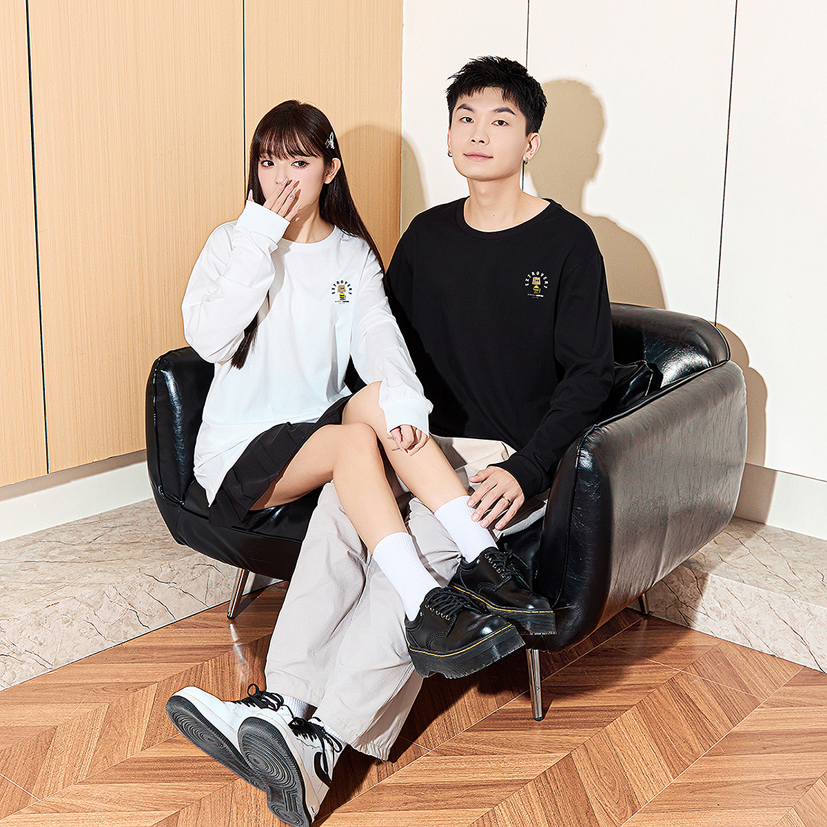 【史努比联名款】唐狮情侣圆领长