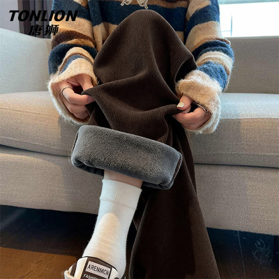 唐狮加绒加厚裤子女冬季2025新款