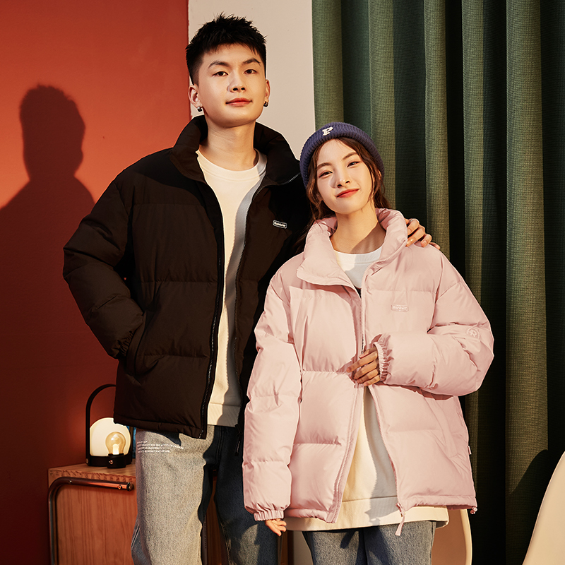 唐狮立领情侣羽绒服男女装冬季新