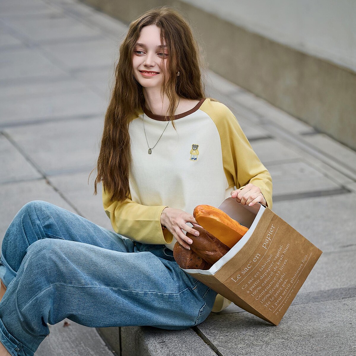 唐狮秋季新款长袖T恤女圆领撞色插肩袖小熊学生宽松休闲上衣tuTA,女装/女士精品,T恤,淘宝优惠券,粉丝福利购,淘宝优惠卷