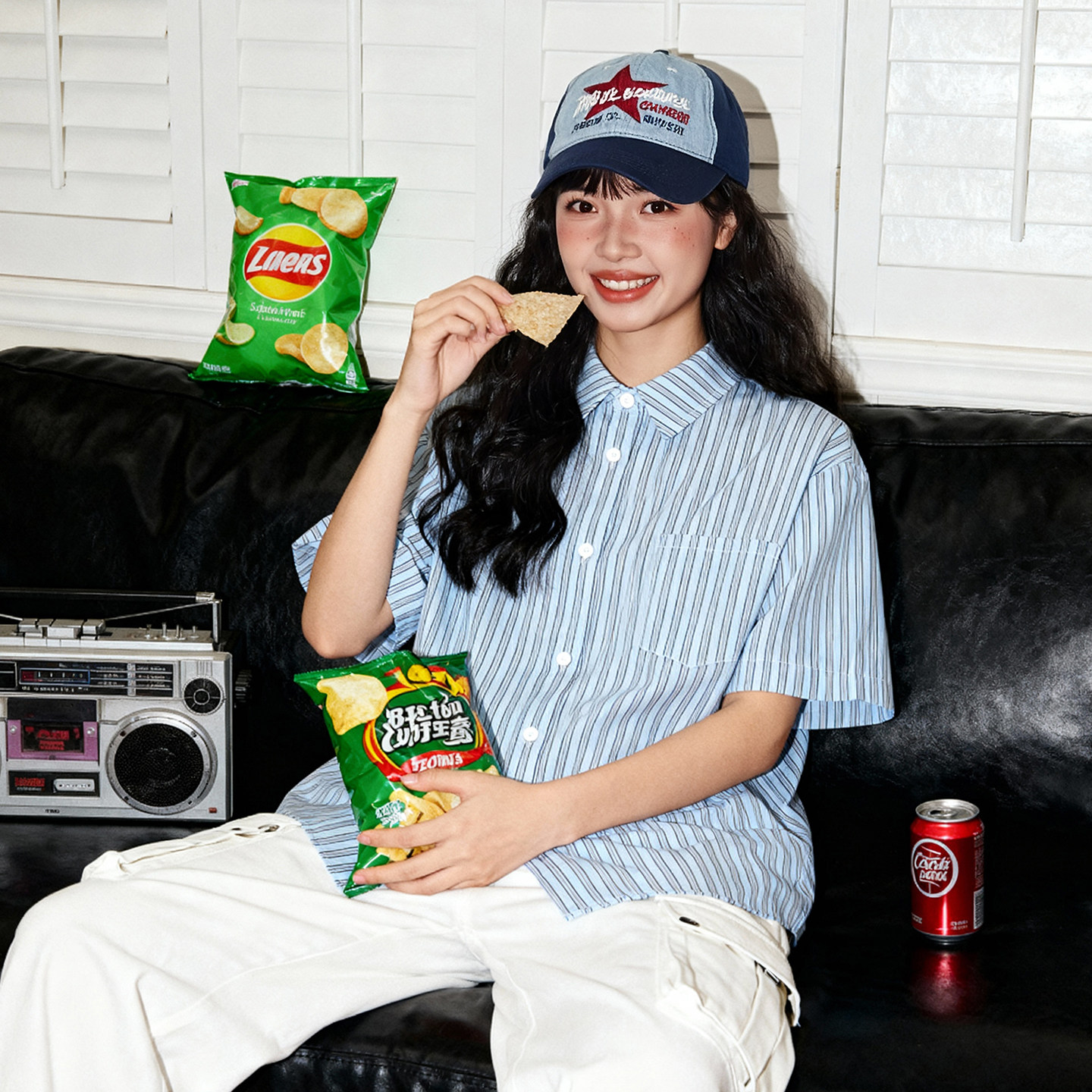 唐狮官方条纹短袖t恤衬衫女2026新款春夏翻领衬衣半袖美式上衣V