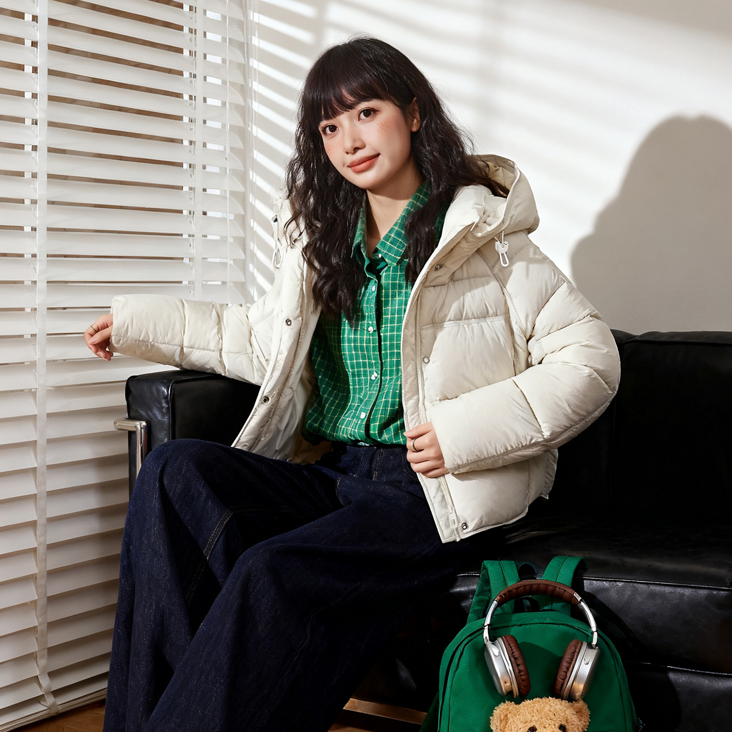 唐狮官方白色羽绒服女款2025新款冬季小个子90白鸭绒连帽棉袄女VB