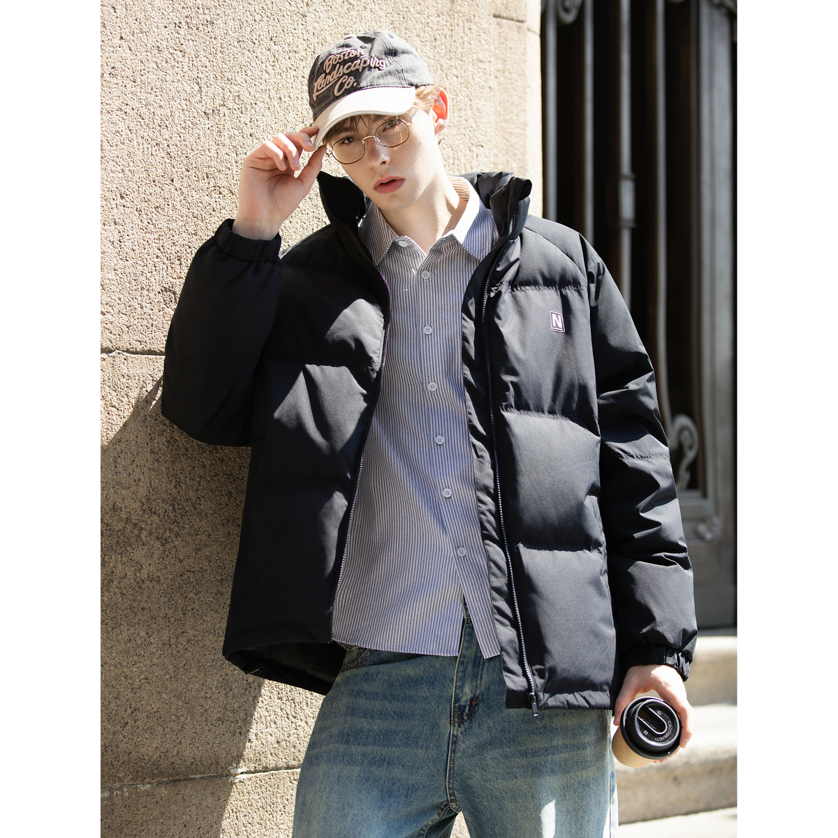 唐狮冬季新款男士羽绒服立领加厚