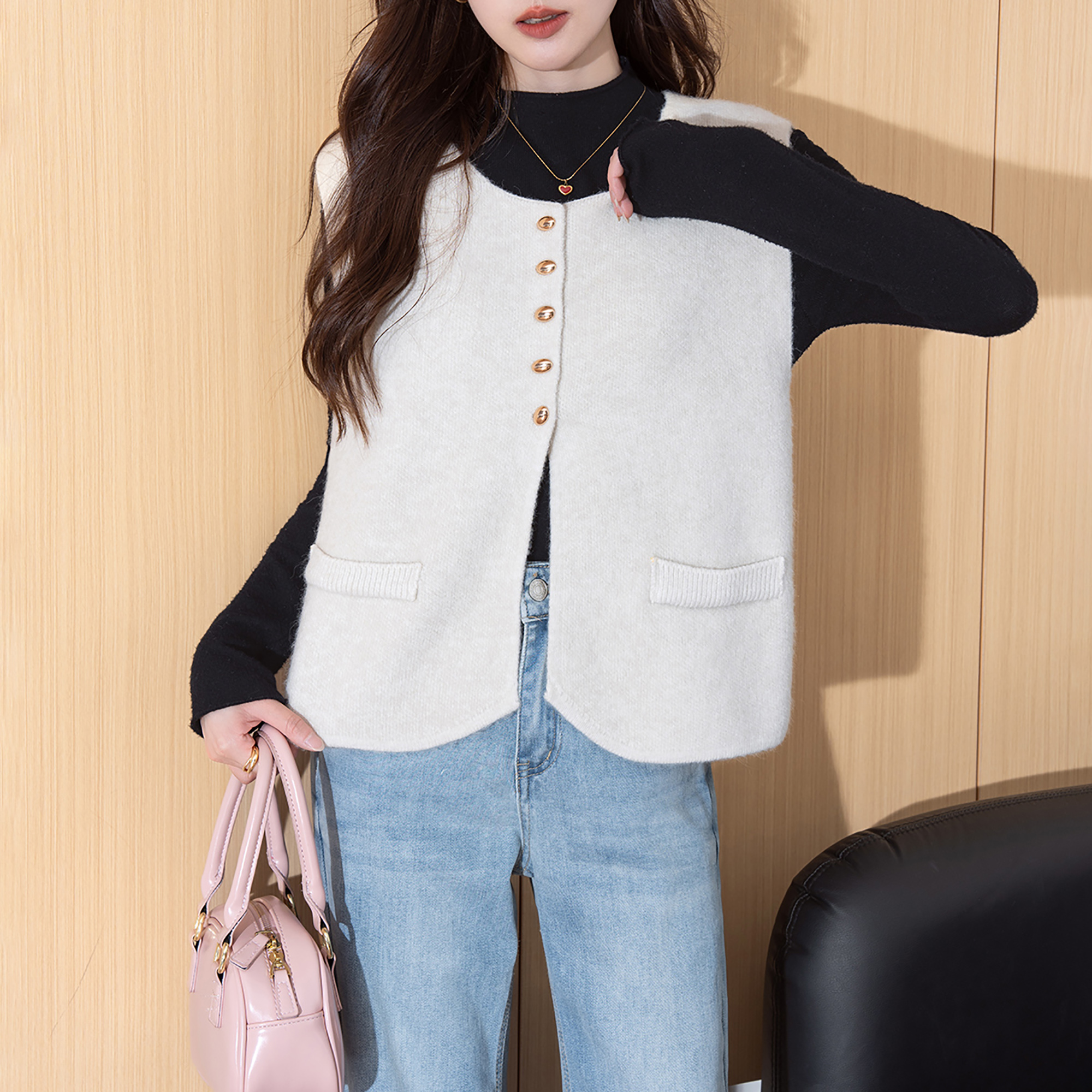 唐狮秋冬毛衣女气质简约设计圆领