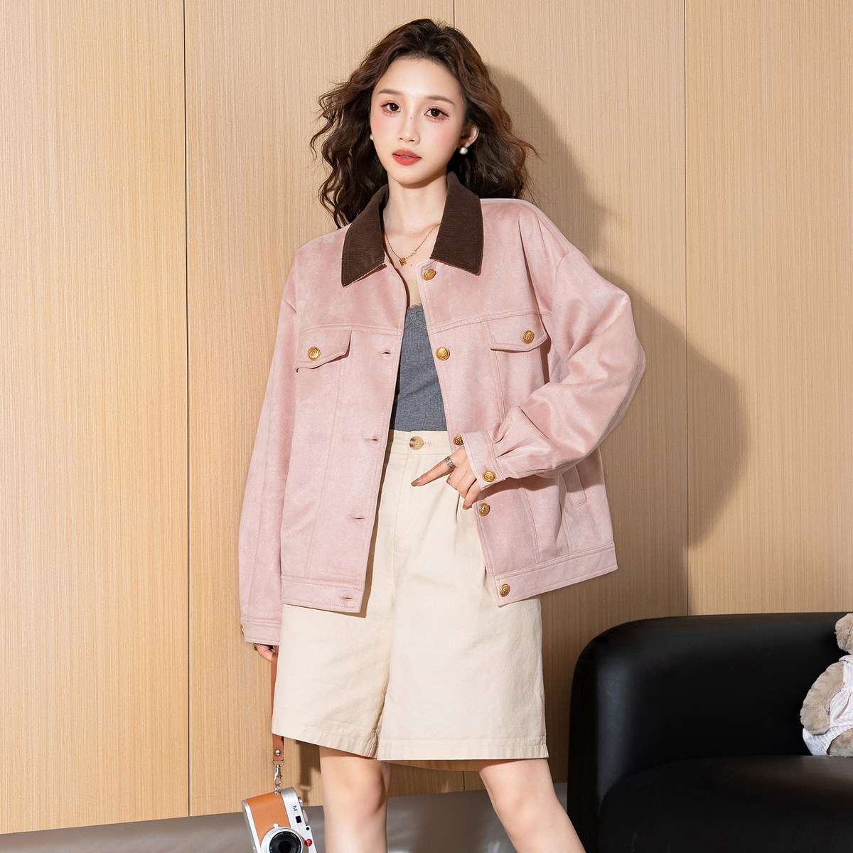 唐狮冬季新款外套女短款韩系小个子宽松粉色洋气休闲超好看流行tu