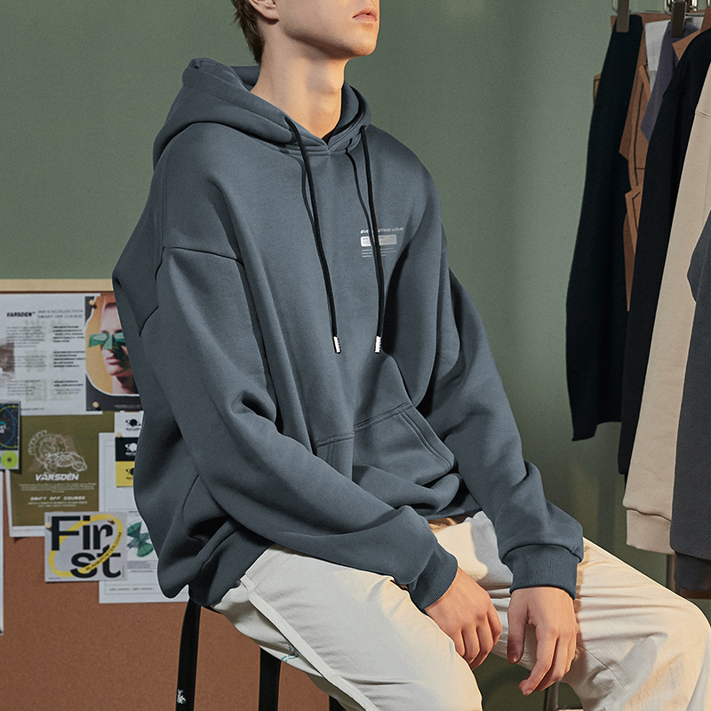 唐狮秋冬加绒卫衣男宽松长袖连帽