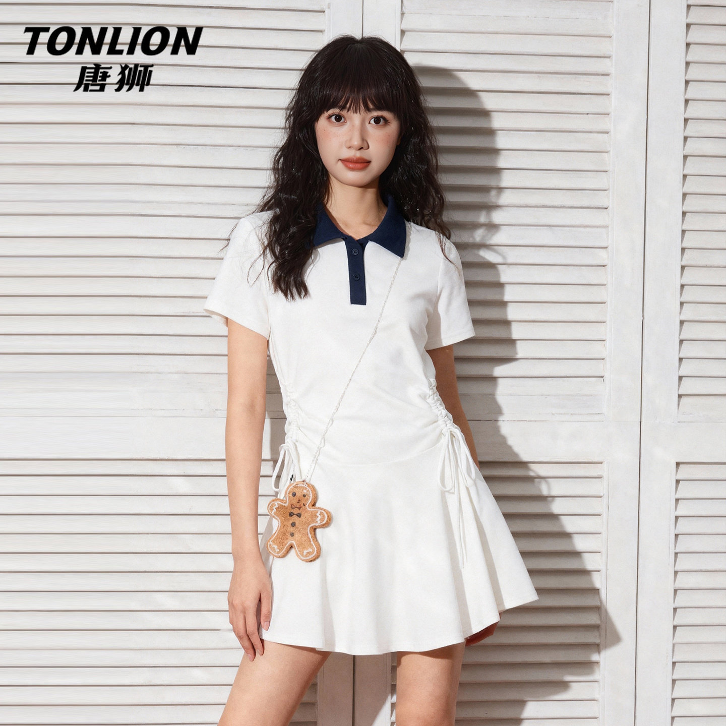 唐狮官方短袖连衣裙女2026夏季新款夏装Polo领连衣裙小个子穿