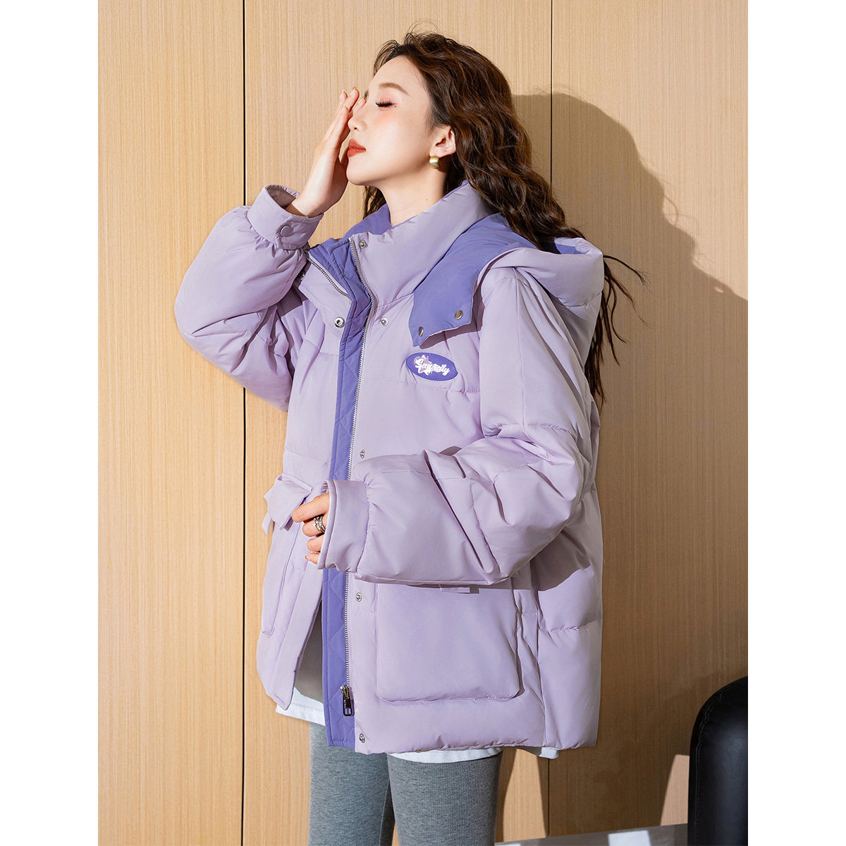 唐狮新款女棉衣冬装连帽潮流爆款棉服冬季穿搭短款设计感棉袄tuTA