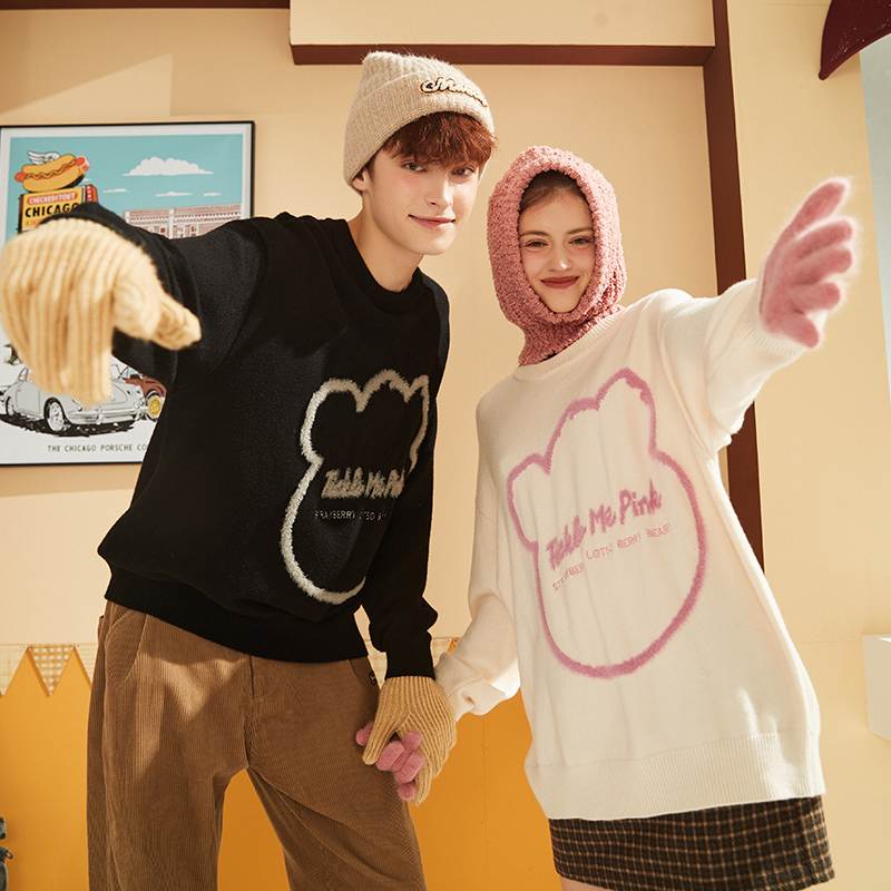 草莓熊唐狮秋情侣毛衣冬季新休闲