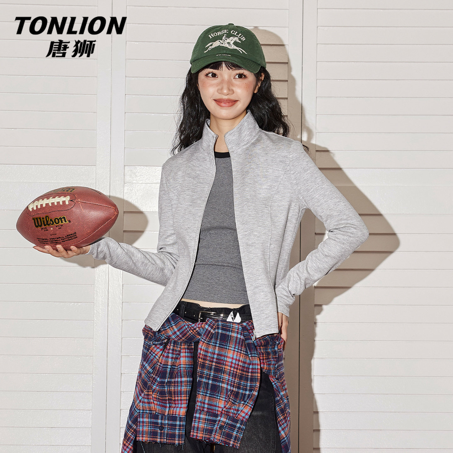 唐狮官方灰色开衫外套女2026新款春秋款女士收腰显瘦短款上衣女VB,女装/女士精品,短外套,淘宝优惠券,粉丝福利购,淘宝优惠卷