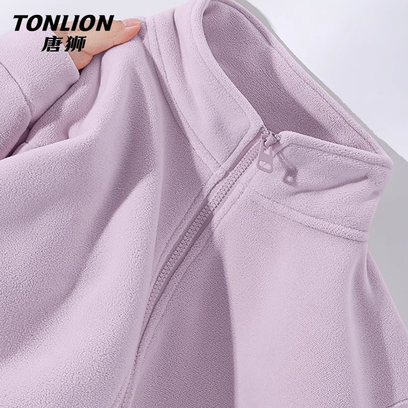 唐狮摇粒绒外套女秋冬季