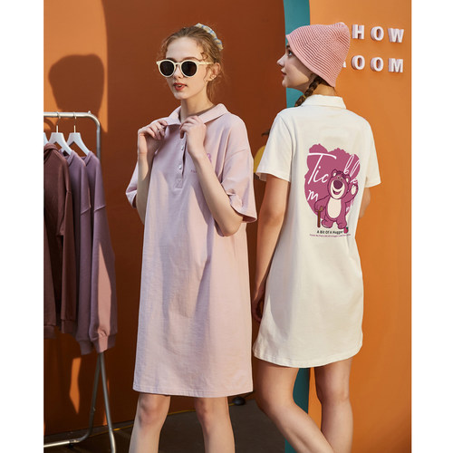 草莓熊唐狮夏季短袖polo裙卡