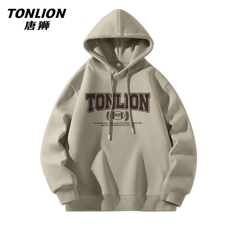 唐狮美式连帽卫衣男2025新款