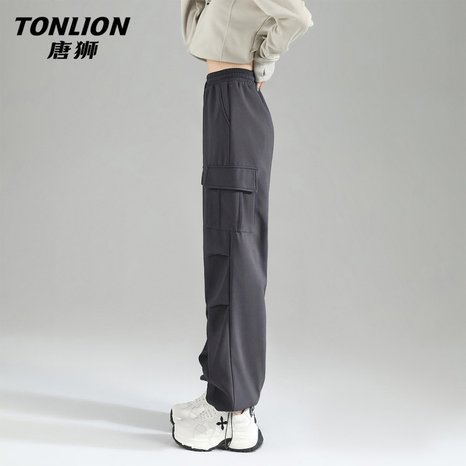 唐狮官方工装裤女款2026新款春秋款女士户外三防登山运动阔腿裤V