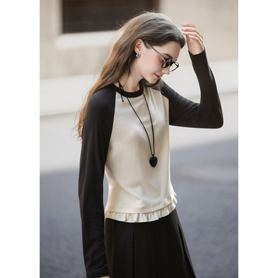 唐狮打底衫女秋冬圆领针织打底衫