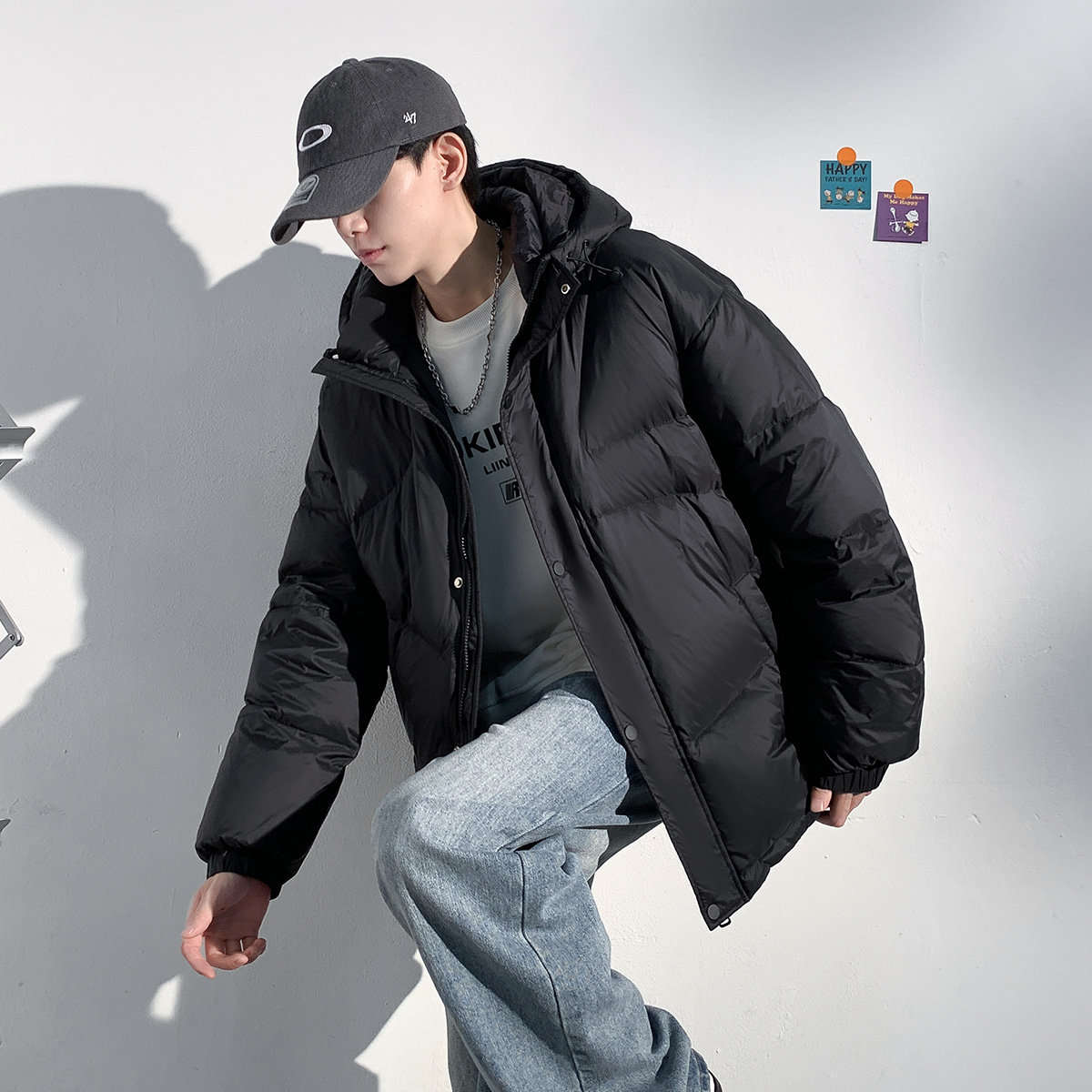 唐狮冬季新款男士羽绒服蓬松保暖