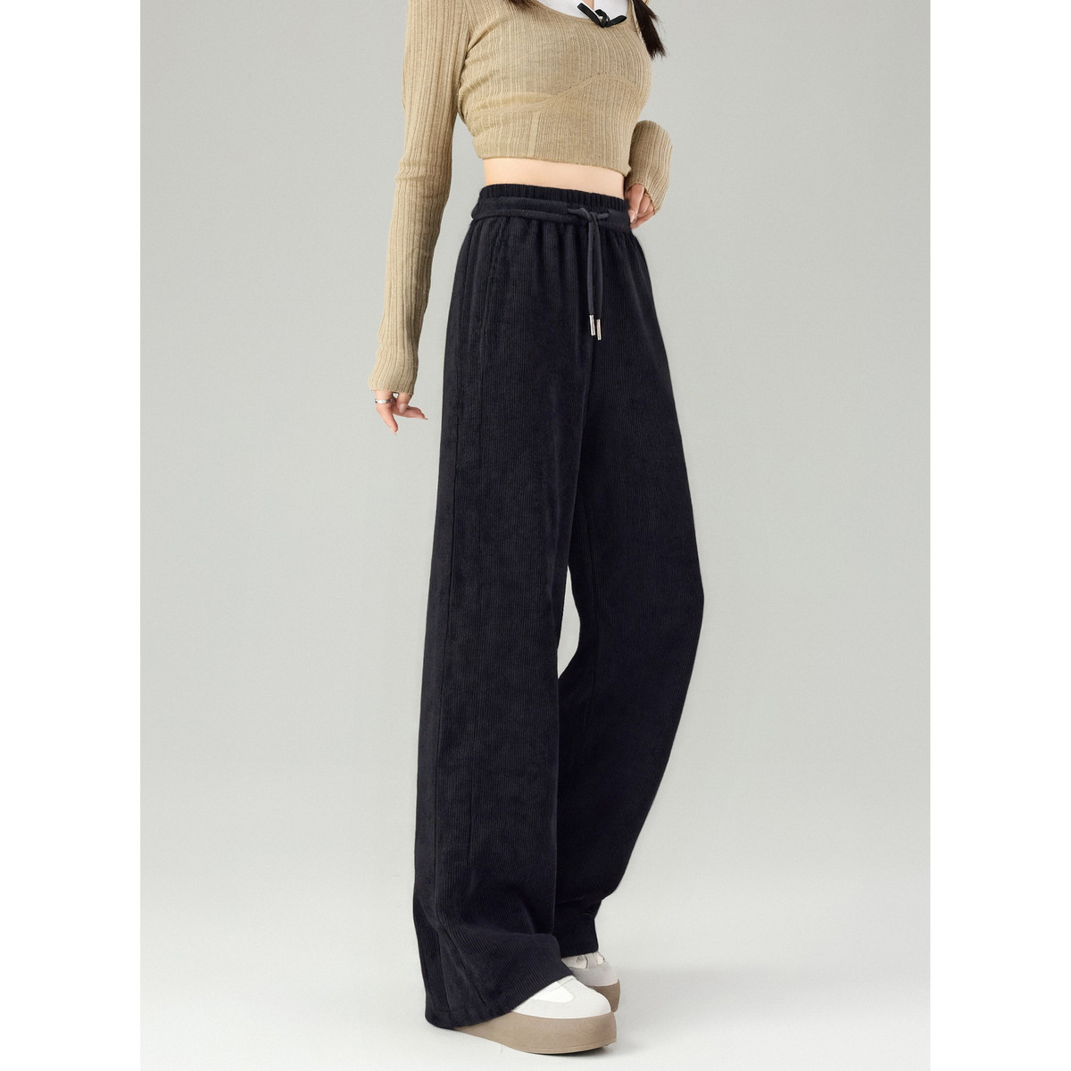 唐狮秋冬新款女休闲长裤松紧腰抽绳阔腿慵懒风显瘦休闲裤子女TUTA,女装/女士精品,休闲裤,淘宝优惠券,粉丝福利购,淘宝优惠卷