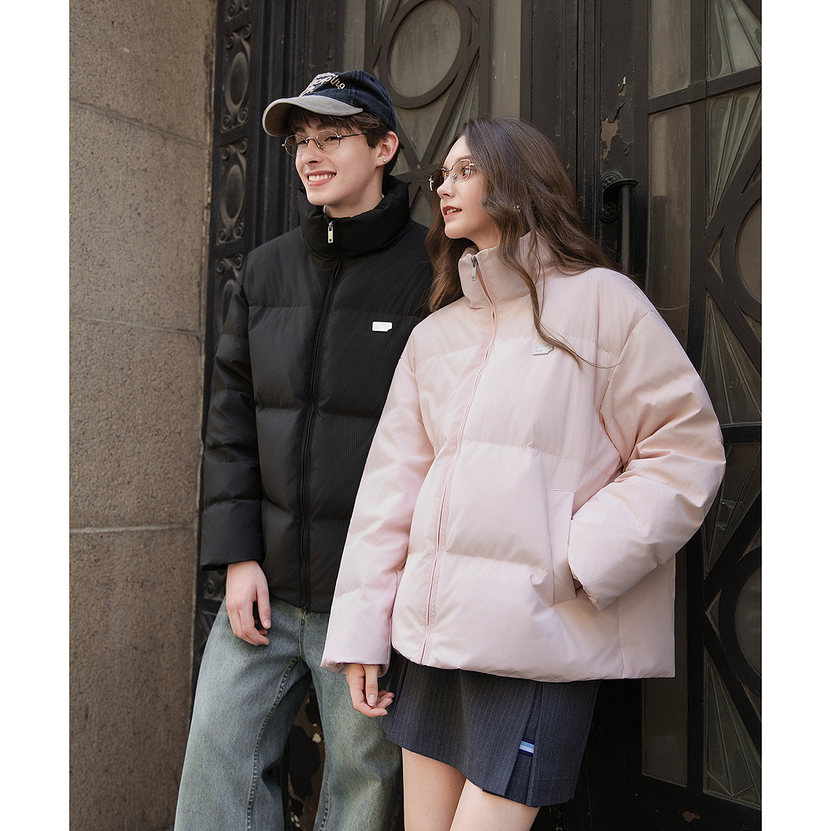 唐狮冬季情侣立领短款羽绒服冬日