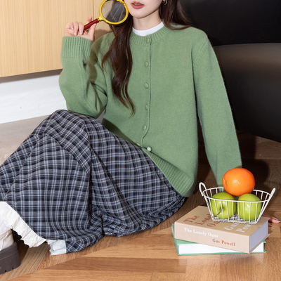 唐狮秋冬毛衣女简约百搭圆领针织