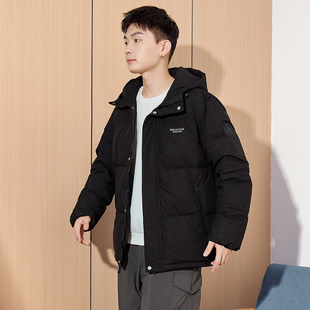 唐狮冬季新款羽绒服男连帽短款面包服加厚保暖港风青少年外套TD