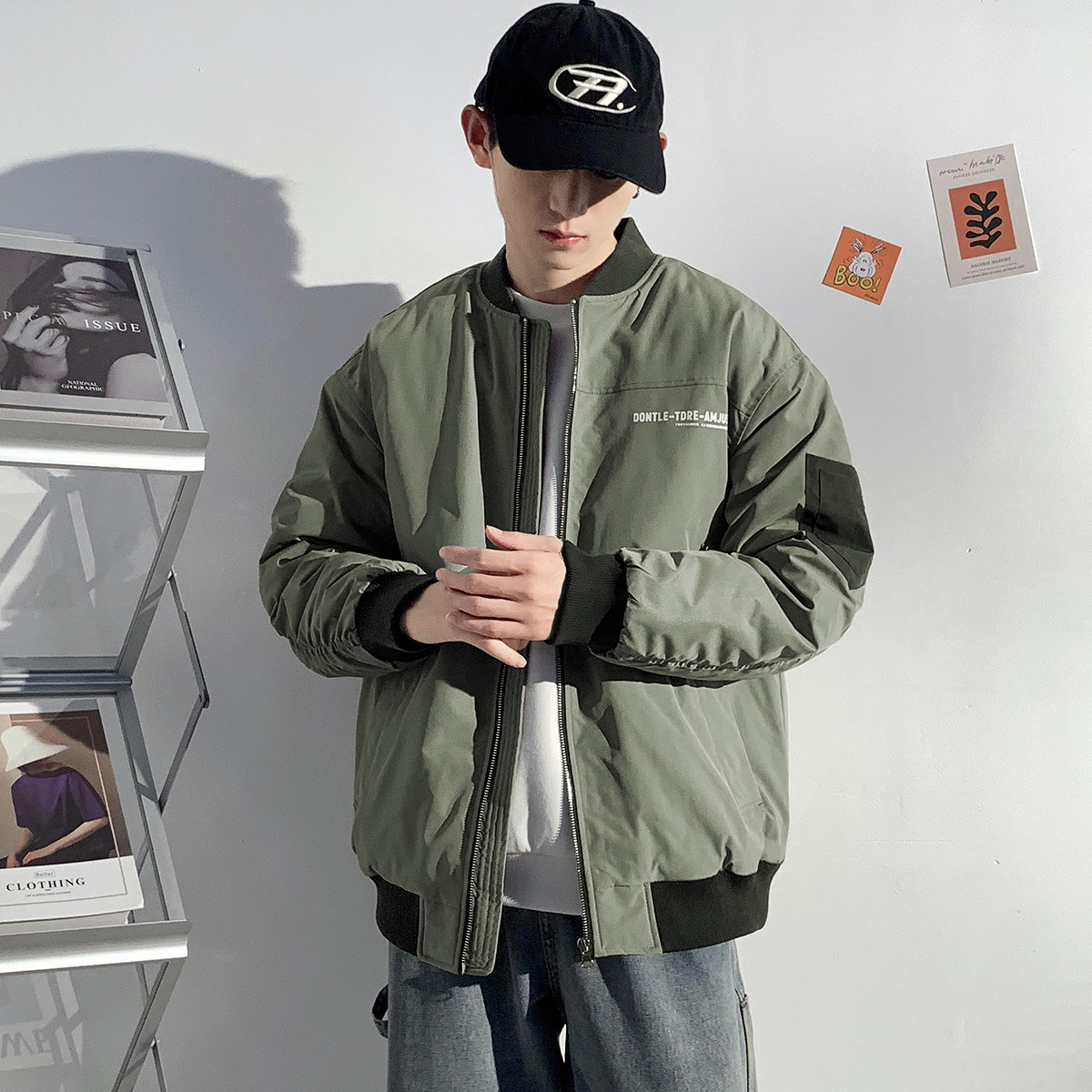 唐狮冬季新款棉衣男棒球领短款运动棉服夹棉外套加厚防寒服潮TD