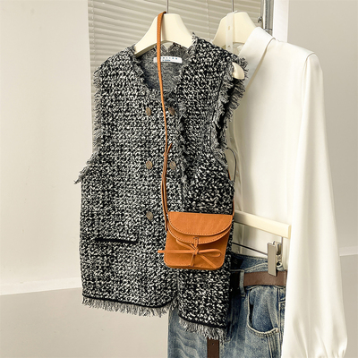 唐狮秋冬小香风毛边设计开衫女马