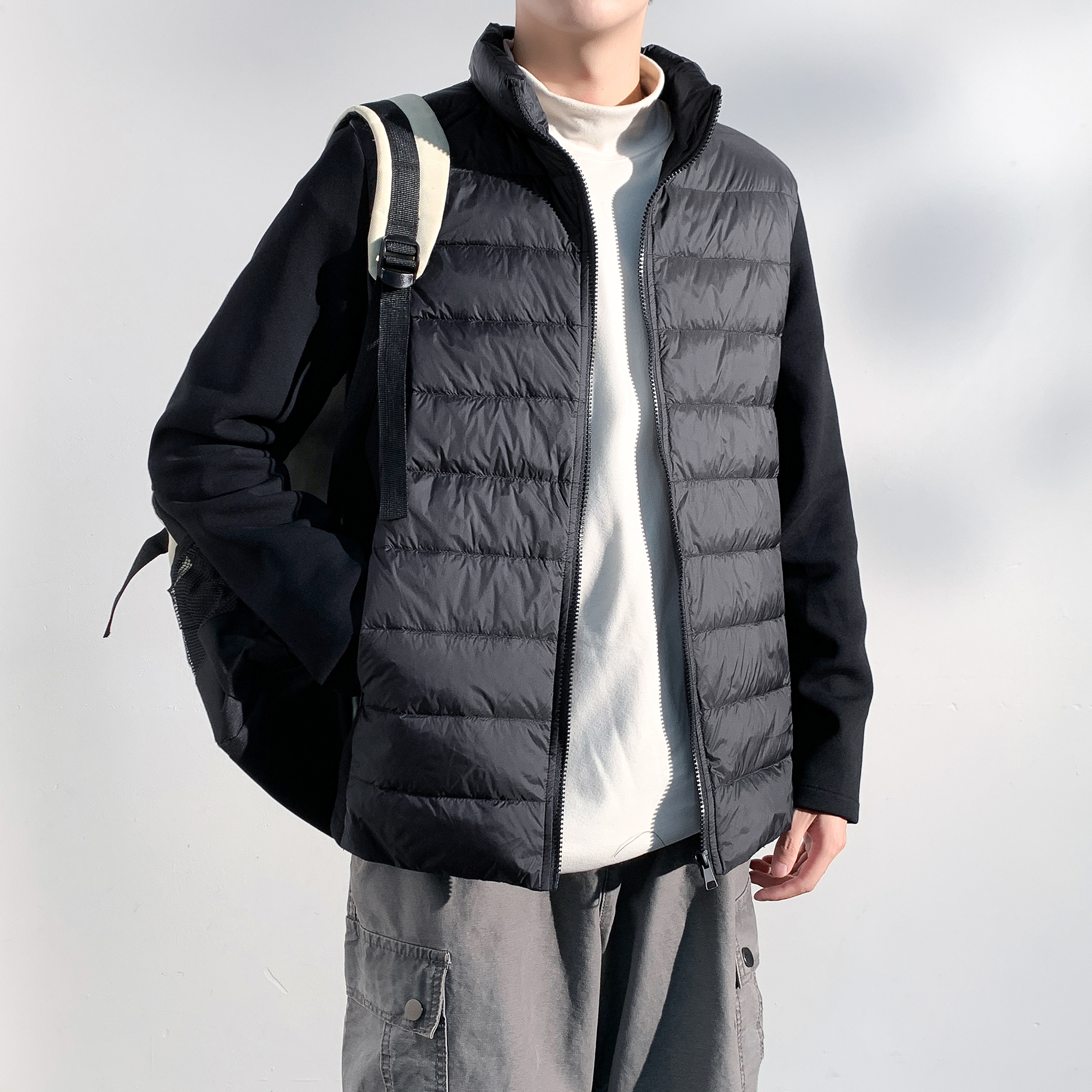 唐狮冬季男士立领羽绒服轻薄款短