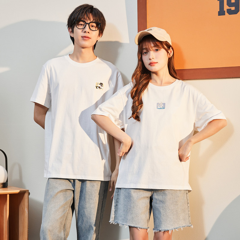 唐狮夏亲子装圆领前胸乐一通印花打底衫短袖T恤一家出游休闲短袖4